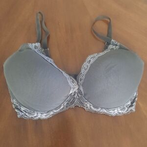Natori 34DD Charcoal Feathers Contour Plunge T-Shirt Bra